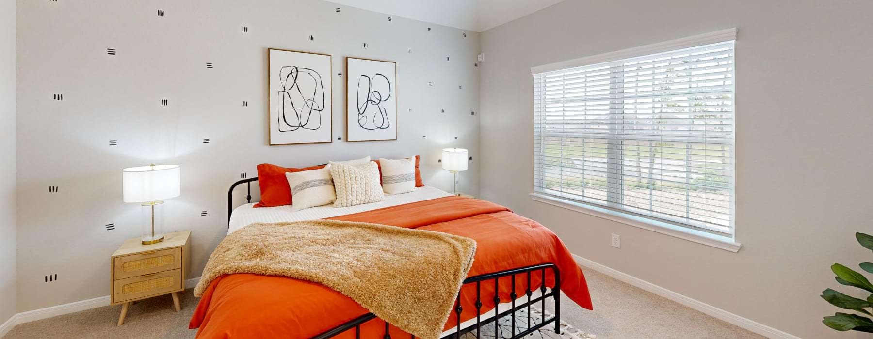 Bedroom with vaulted ceiling 