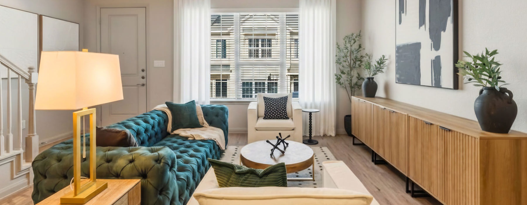 living room with couch chairs and coffee table